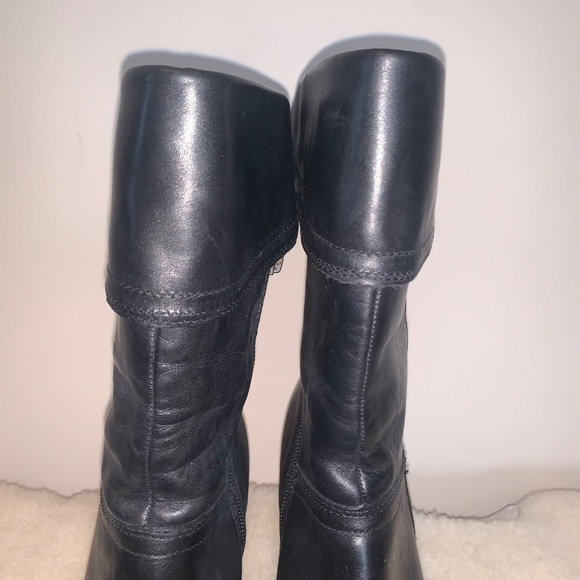 Harley Davidson Black Heeled Leather Boots 5.5 - Picture 4 of 14
